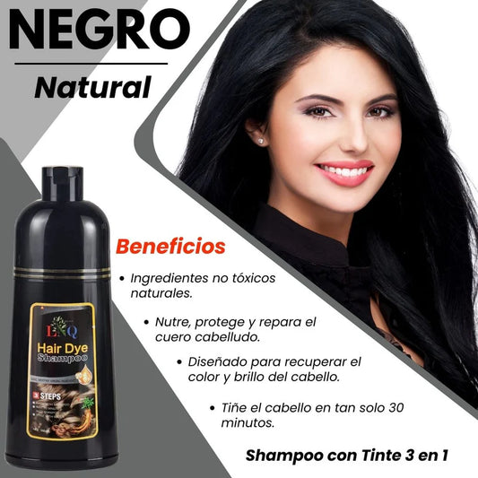 Champú negro para canas, para mujeres y hombres