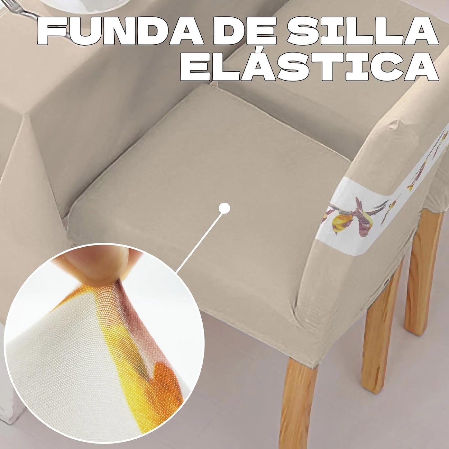 Combo Mantel Comedor + 6 Forros de Silla